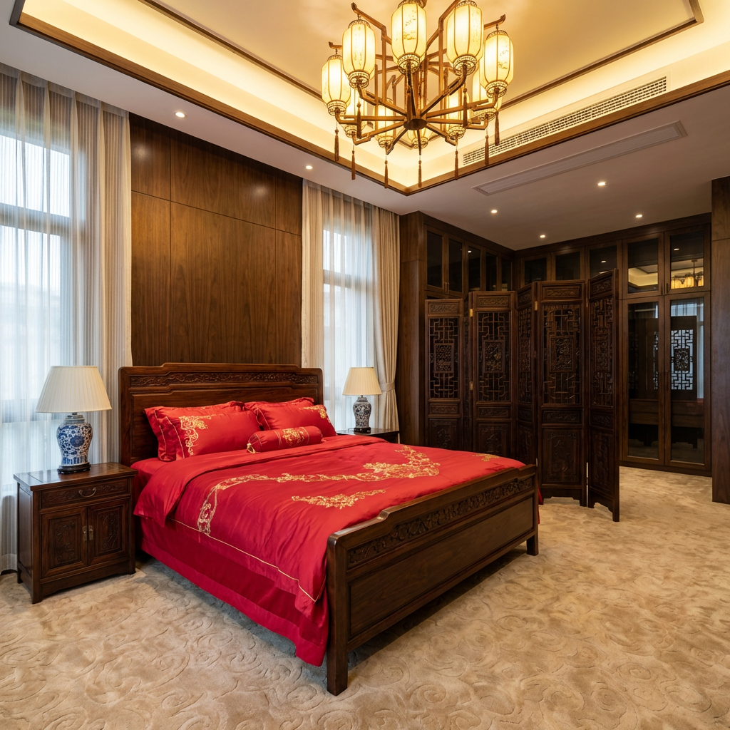 Chinese modern master bedroom design